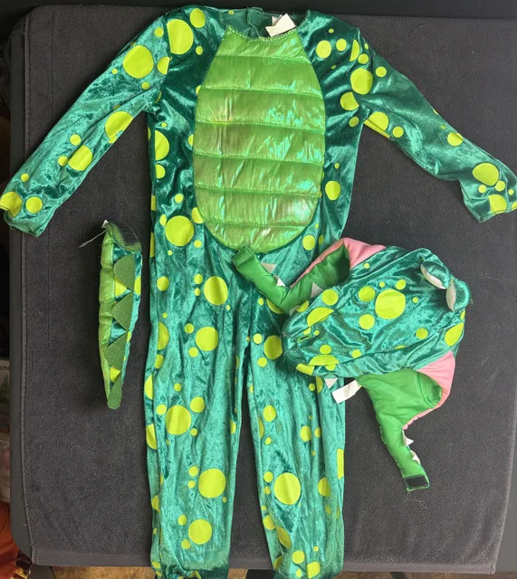 Target Aligator Costume Size 4-5T Green Polka Dot Kids Halloween Dress Up