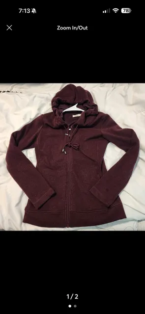 Ugg Full Zip Hoodie Size XS Burgundy Fleece Jacket