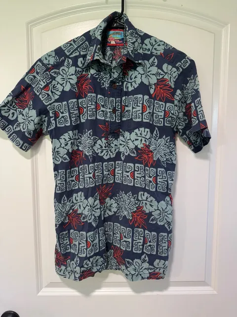 Vintage Reyn Spooner Hawaiian Pullover Aloha Shirt Tropical Tiki Size XS