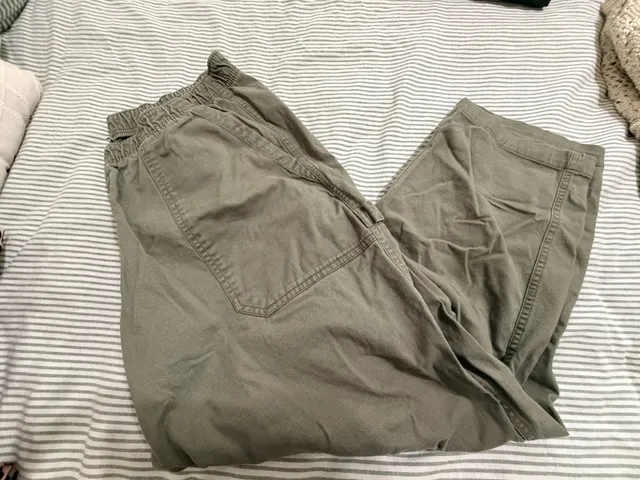 Old Navy Barrel Pants Olive Green Elastic Waist