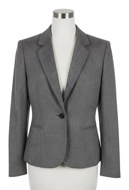Vintage Leslie Fay Houndstooth Blazer Size 6 Petite work office attire