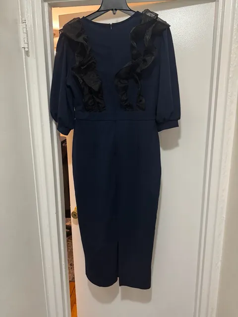 Navy Ruffle Jumpsuit