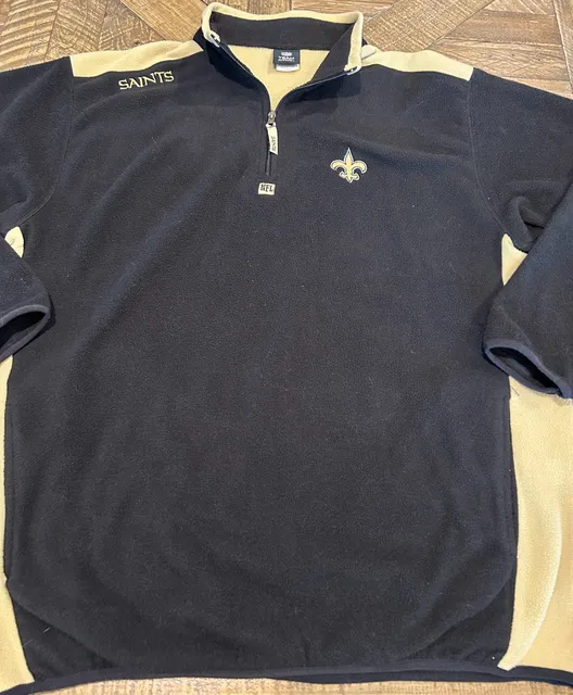 NFL Team Apparel New Orleans Saints Fleece 1/4 Zip Size XL Black