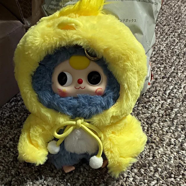 Baby three not your hero warrior Plush Doll Bear Yellow chicken Hood blind bag