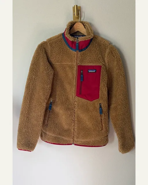 Patagonia Classic Retro-X Jacket Size S Nest Brown Wax Red