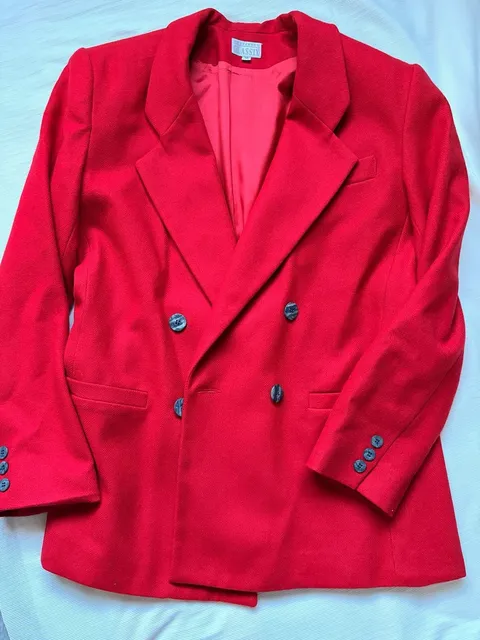 Vintage Preferred Classix Double Breasted Blazer Size 10 Red