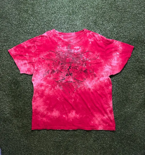 Apt. 9 Y2K 2000s Tie-Dye Sword Graphic T-Shirt.