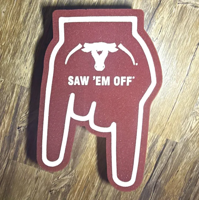 Saw 'Em Off Foam Hand Sign Fan Item "SAW 'EM OFF"