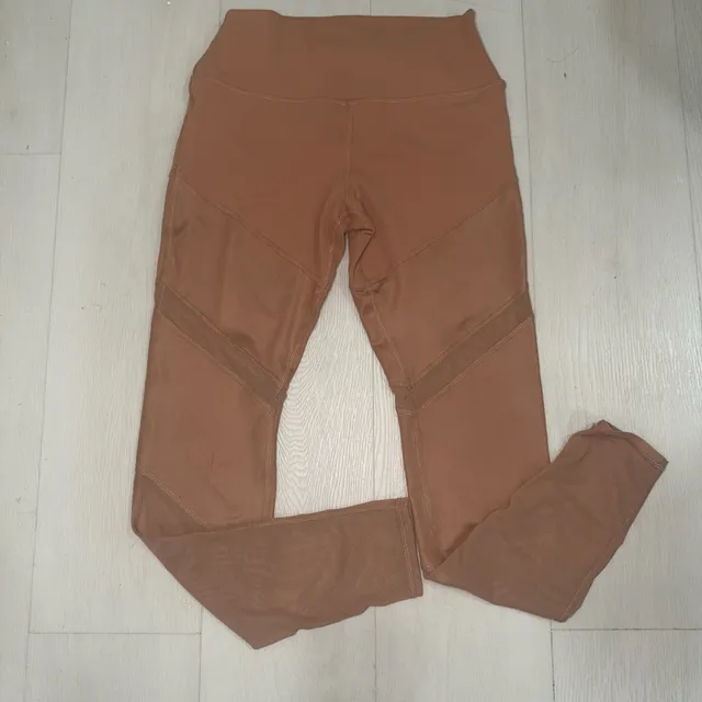 ALO Yoga High-Waist Moto Leggings Size M Brown Mesh Detail