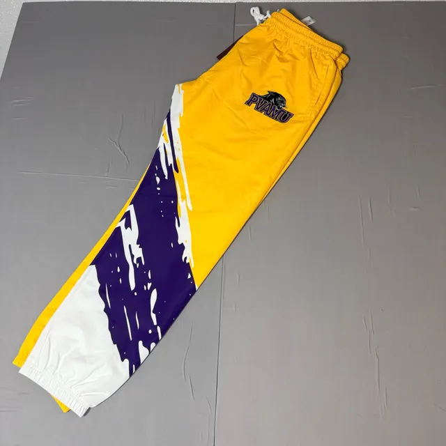  Prairie View A&M University Nylon Track Pants Size L Yellow Purple White