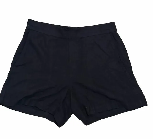Banana Republic Black Linen Blend Shorts Medium High Rise Tailored Minimalist