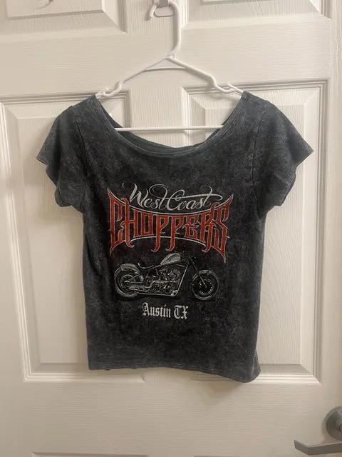 West Coast Choppers Graphic T-Shirt Size XS Acid Wash Austin TX