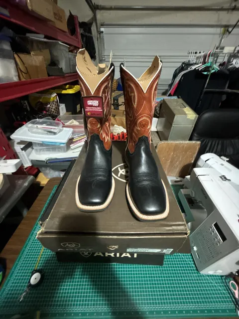 Ariat Quickdraw Western Boots Size 12 Black Deertan