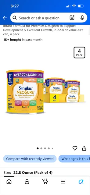 Similac NeoSure Infant Formula 22.8 Ounce 4 Pack