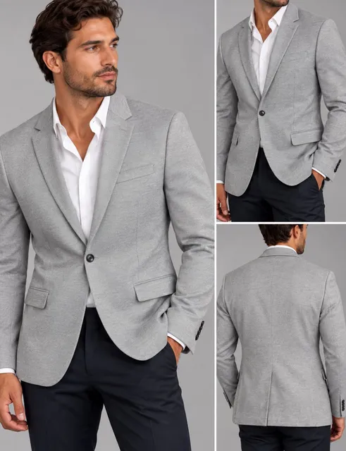 Men’s H&M Slim Fit Single Breasted Jacket Size 36R Gray Blazer