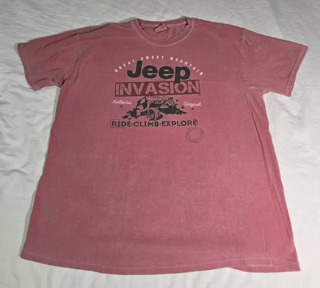 Comfort Colors Jeep Great Smoky Mountain Invasion T-Shirt Size 2XL Red