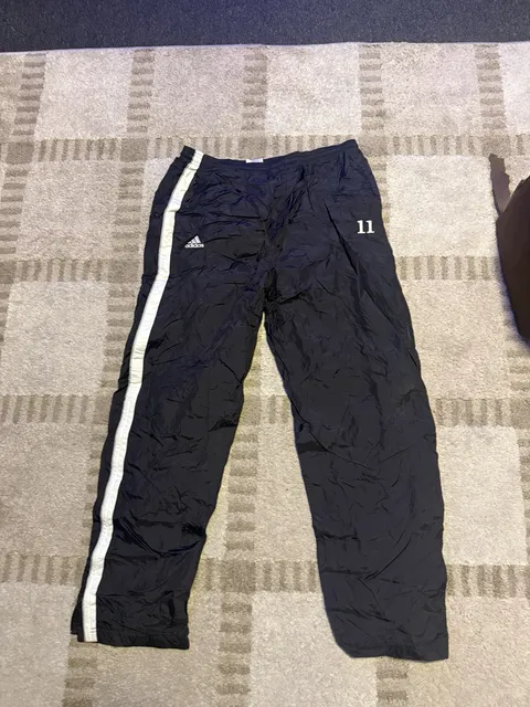 Adidas Windbreaker Track Pants Size XL Black White