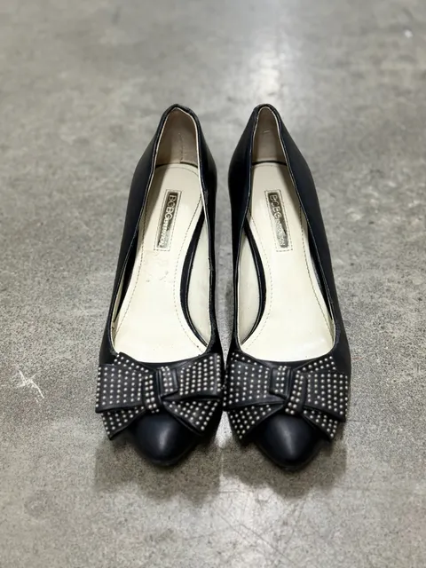 BCBGeneration Black Studded Bow Kitten Heels