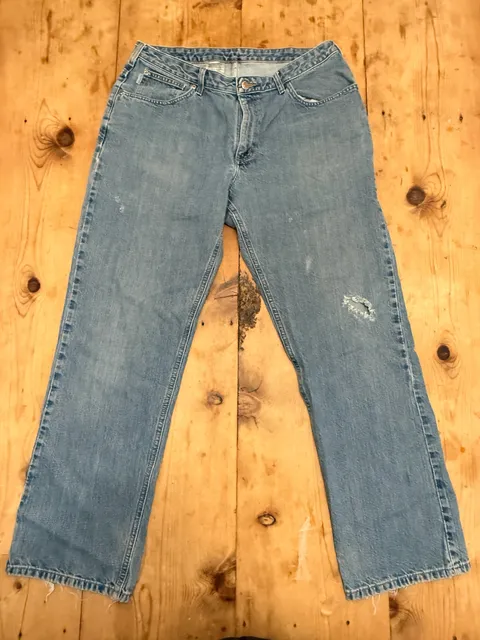 Distressed Carhartt Women's Relaxed Fit Straight Leg Jeans WB160 V10 - 16 x 32