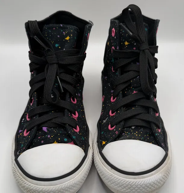 Converse Chuck Taylor All Star High Top Size 2 Black Cosmic Stars