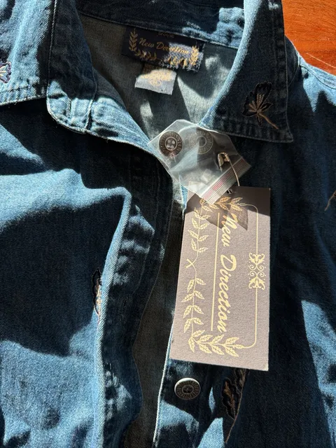 New Direction Embroidered Denim Jacket Size M