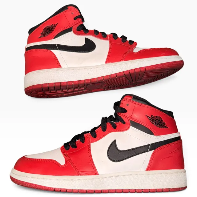 Air Jordan 1 Mid Size 6.5 Chicago White Black Red Sneakers
