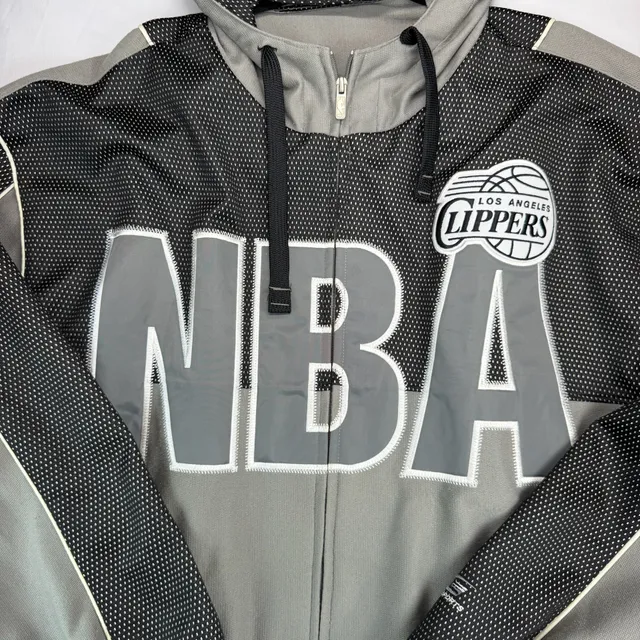 LA Clippers G-III Sports NBA Full Zip Hoodie Jacket Mens 2XL Gray Black