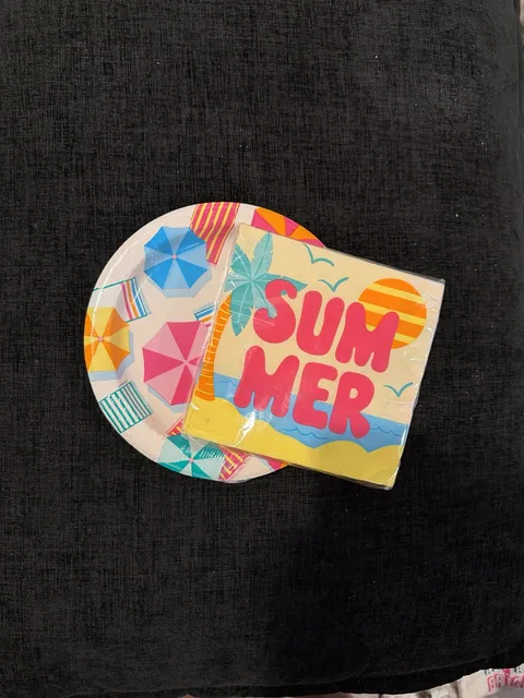 Summer Beach Party Paper Plates And Napkins Set