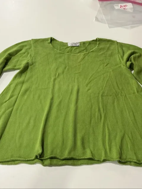 Lightweight Scoop Neck Sweater in Lime Green - Casual Layering