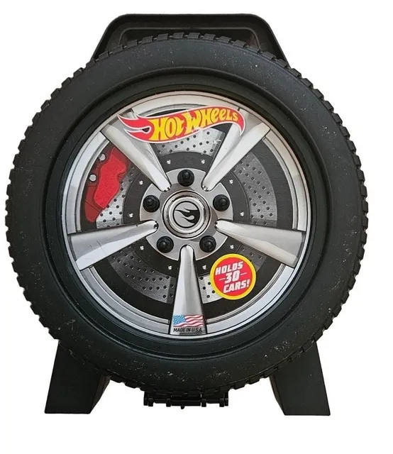 Hot Wheels Tire Shaped 30 Car Storage Case Carrier Made In USA 10.5 in Tara Toys
