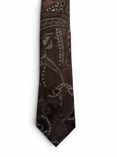 Sean John Brown Paisley Silk Necktie