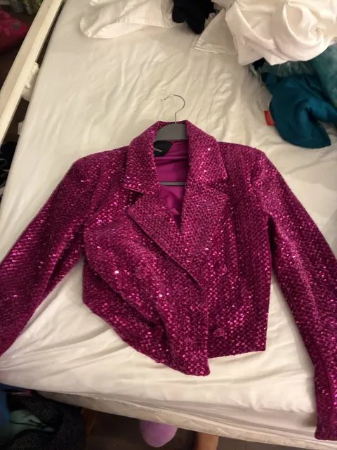 Forever 21 Sequin Blazer Hot Pink