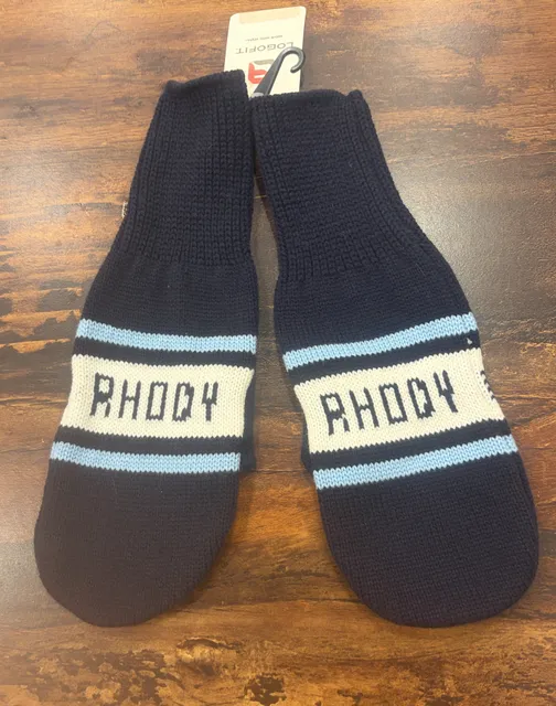Logo Inc. Rhody Cheer Mittens Navy Blue Light Blue White New