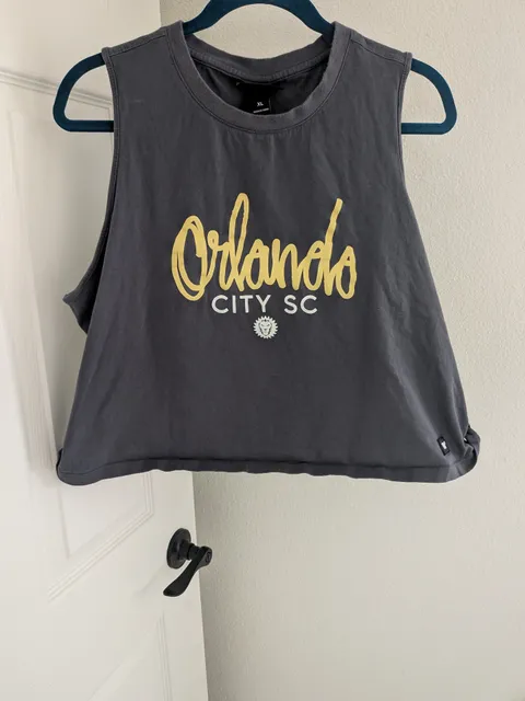 The Wild Collective Orlando City SC Tank Top Size XL Charcoal Crop