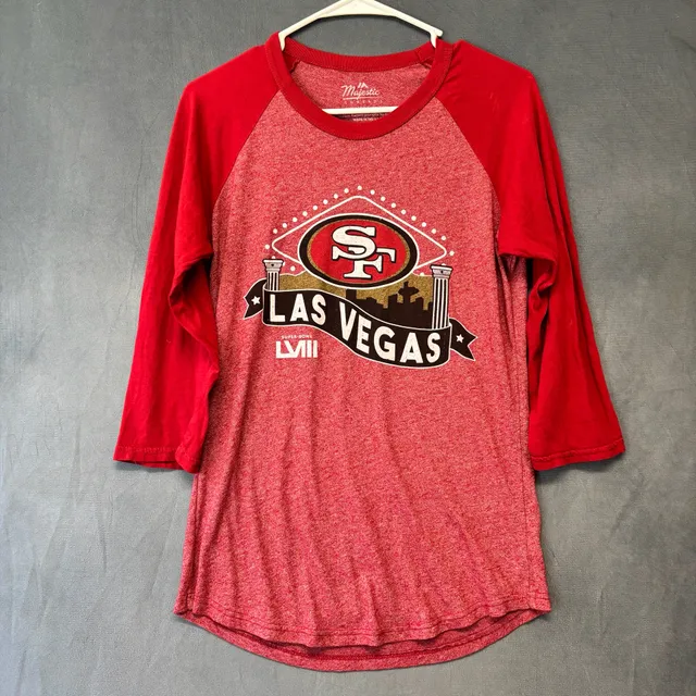 Majestic Threads San Francisco 49ers Size M Super Bowl LVIII Vegas Raglan Shirt
