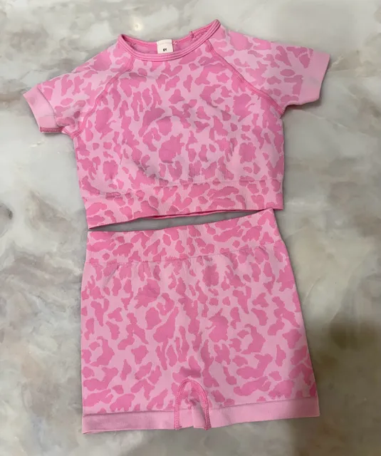 Pink Cheetah Gym Set Size 8Y