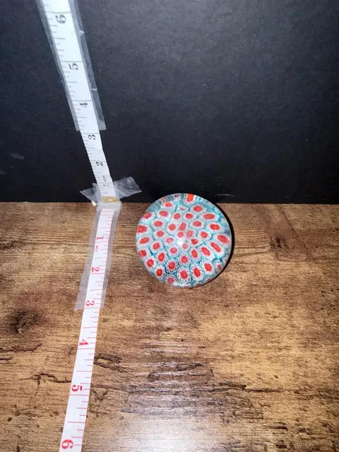 Vintage Milliefiori Glass Paperweight, Handmade Cane Art - ,