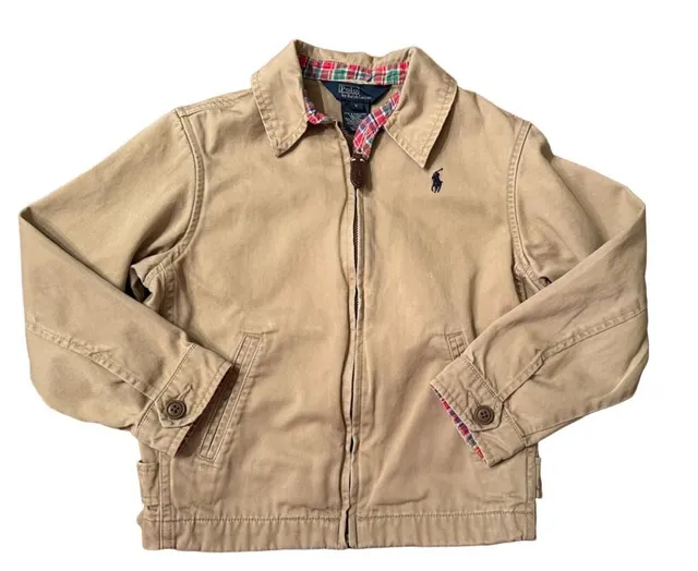 Ralph Lauren Polo Boy's Kid's Jacket Canvas size 6 Kahki h1601
