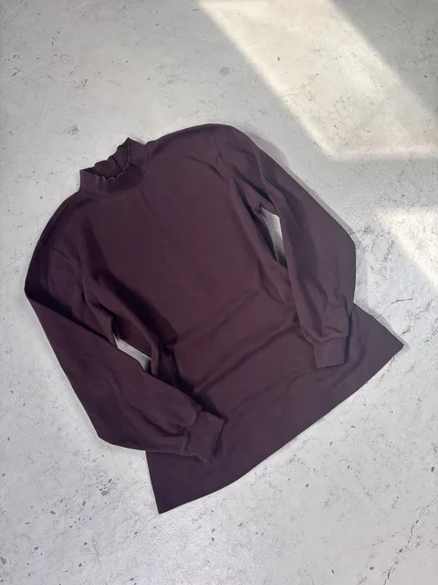 Lands' End Mock Neck Sweatshirt Size S Maroon Long Sleeve Cotton
