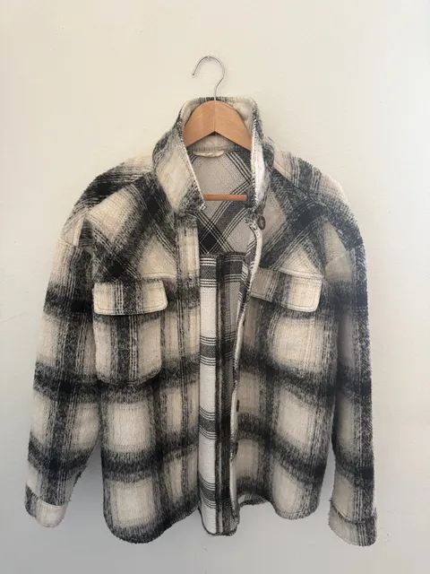 Pac Sun LA Hearts Utility Jacket Oversized Plaid