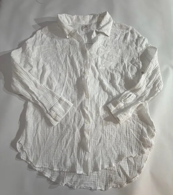 Shade & Shore White Gauze Cotton Button Down Shirt M
