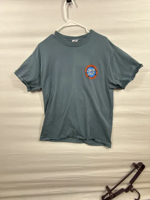 Santa Cruz T-Shirt Size L Blue Cotton Graphic Skate Logo