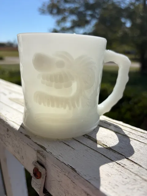 Antique BC Comics Grog Milk Glass Coffee Mug - ,