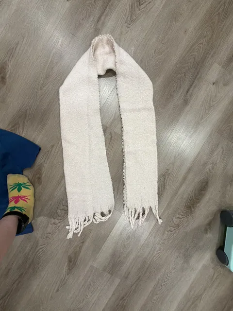 Unbranded Fringed Knit Scarf Off White