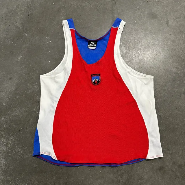 RARE 80s Nike Athletics West Team Issued Running Track Singlet Tank Top USA Made