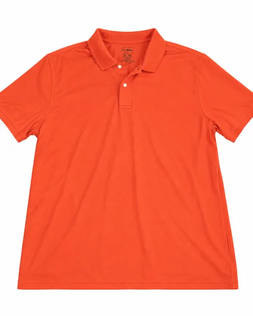 L.L.Bean Polo Shirt XXL Reg Orange Cotton Slightly Fitted