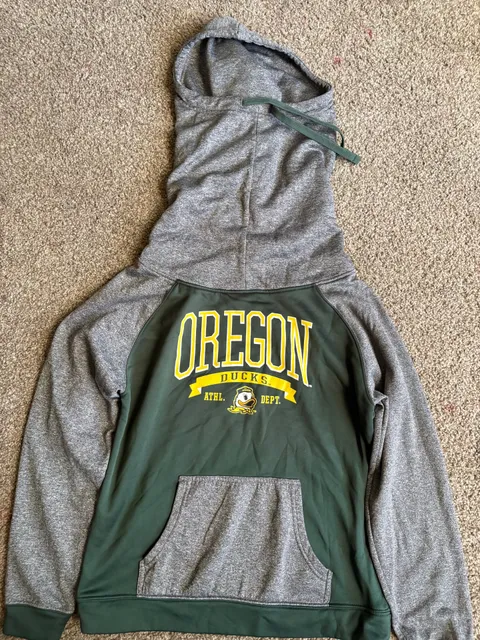 Oregon Ducks Athletic Dept Hoodie Sweatshirt Green Gray