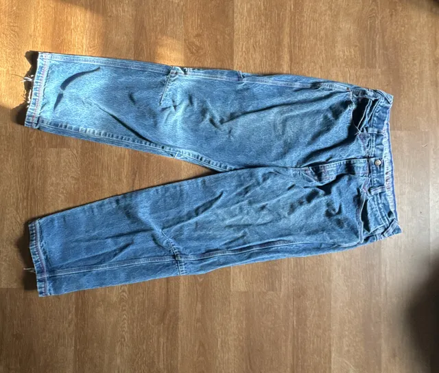Platinum Fubu Jeans Size 36 Blue Denim Cartoon Graphic Pocket Carpenter