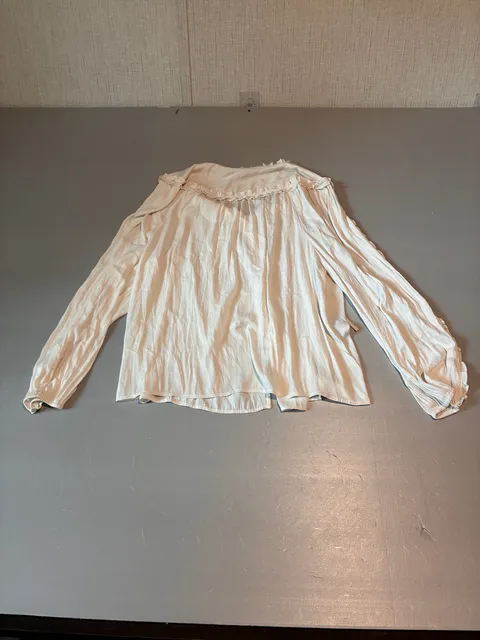 LOFT Ruffle Collar Blouse Size XL White