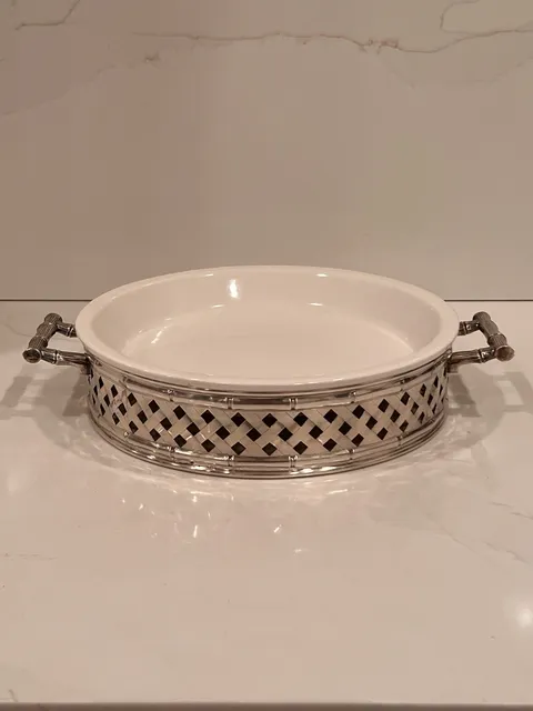 International Silver Co. Silver Plated Faux Bamboo Pie Plate